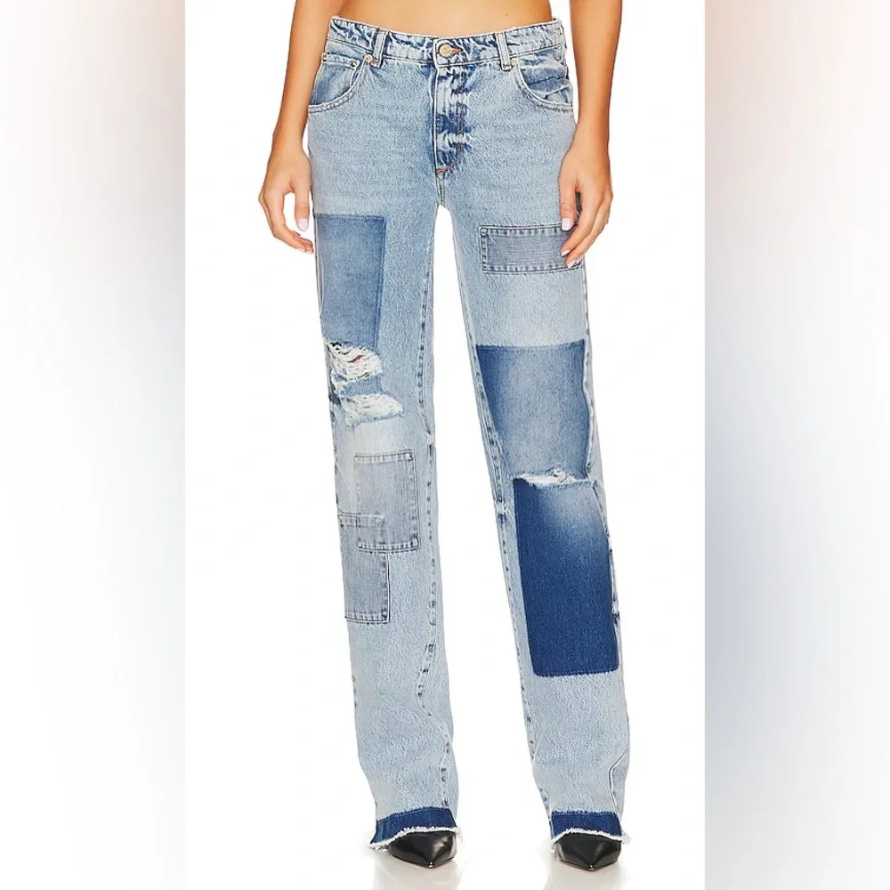 NWT SER.O.YA Heidi Straight Leg Patch Jean 29x35 in Coastline - Picture 5 of 15